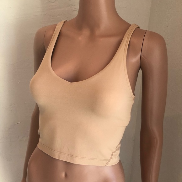 Lululemon Athletica Align Cropped Tan Tank-Top Women’s Size 4 Elastic V-Neck - Picture 5 of 16